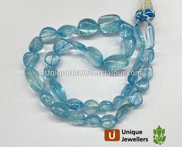 Aquamarine Smooth Nugget Beads